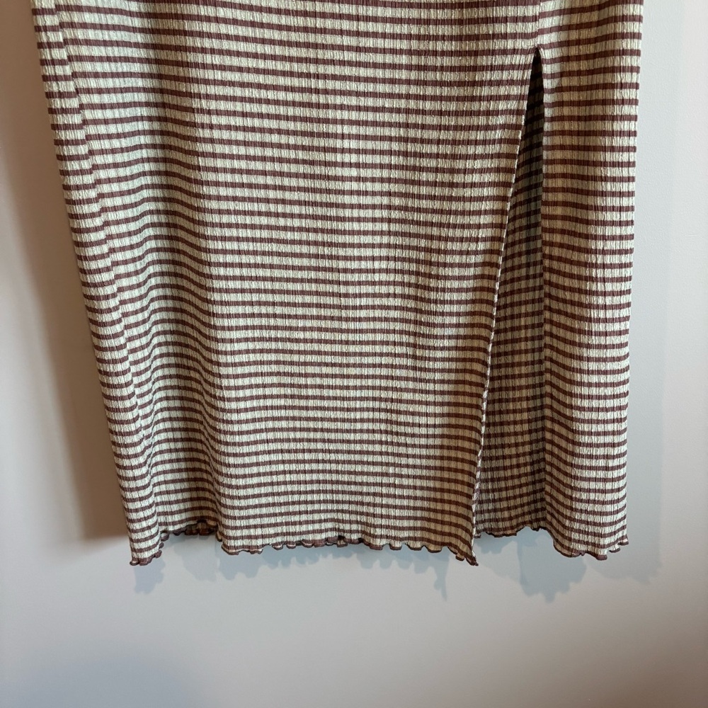 Dex Women's Sleeveless Striped Dress - Brown and Light Mint Green - Picture 5 of 5